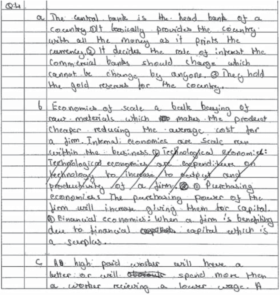 Example Candidate Responses (Standards Booklet)